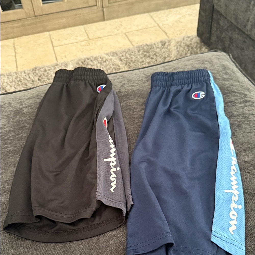 Champion  Blue  and Black Boys Sports Shorts bundle 2 pair brand new size M